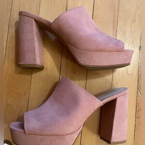 H&M Mule Clog Open Toe Pink Heels Women’s Size38 Us7 NWT
